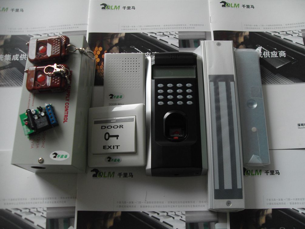 指紋門禁考勤機(jī)-單扇磁力鎖-門禁專用電源-出門按鈕-有線門鈴-無(wú)線遙控器